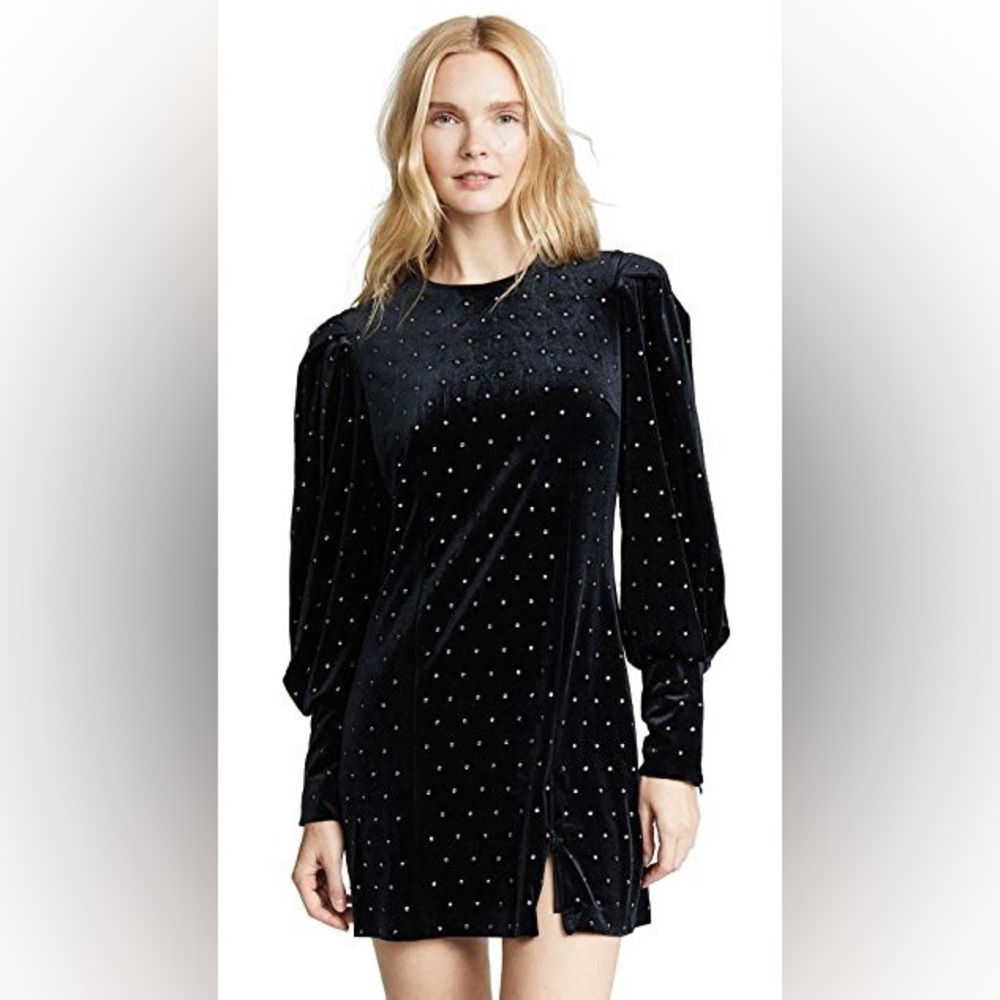 Rebecca Minkoff Velvet Embellished Mini Dress Size 0 - Picture 8 of 10